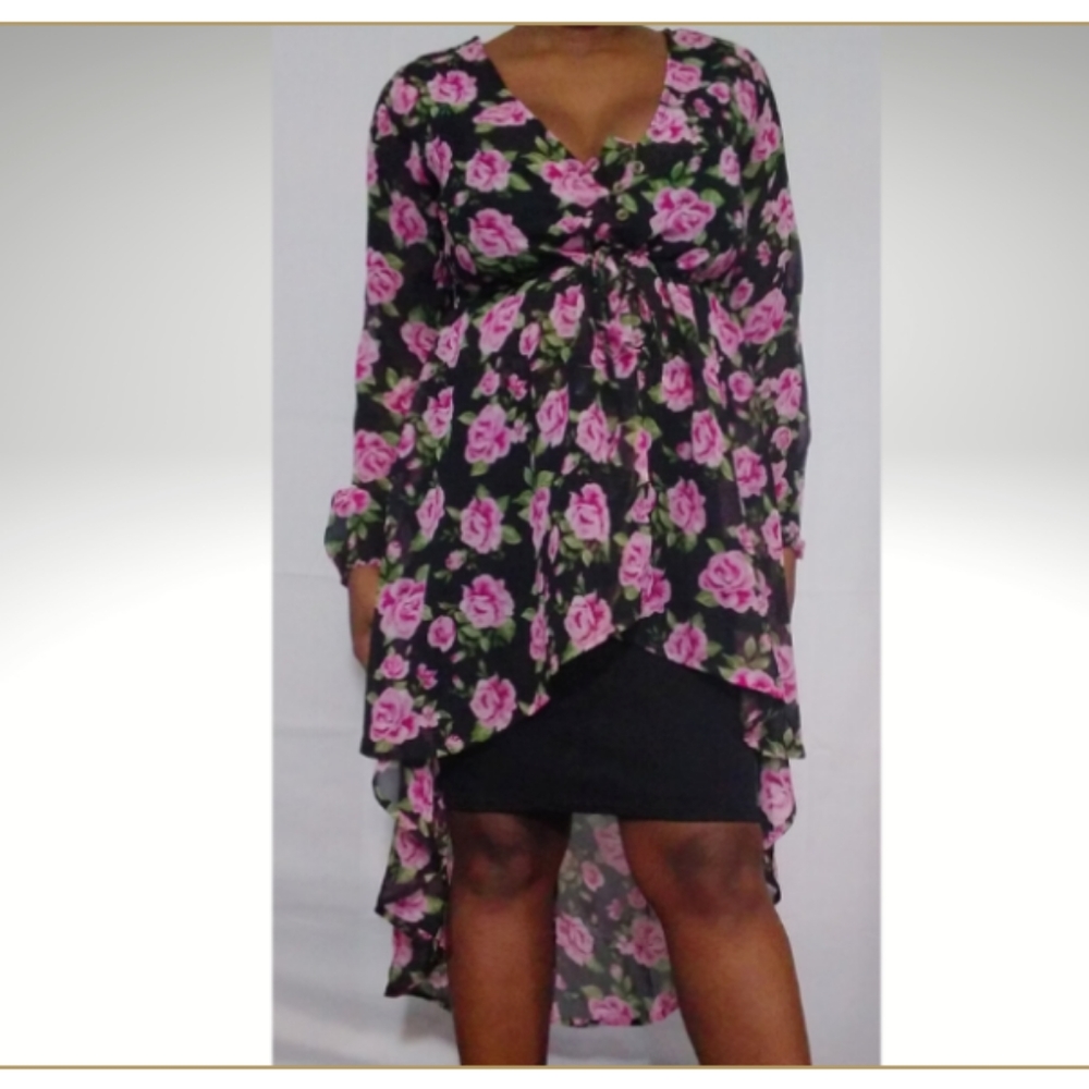 High Low Sheer Tie waist Duster